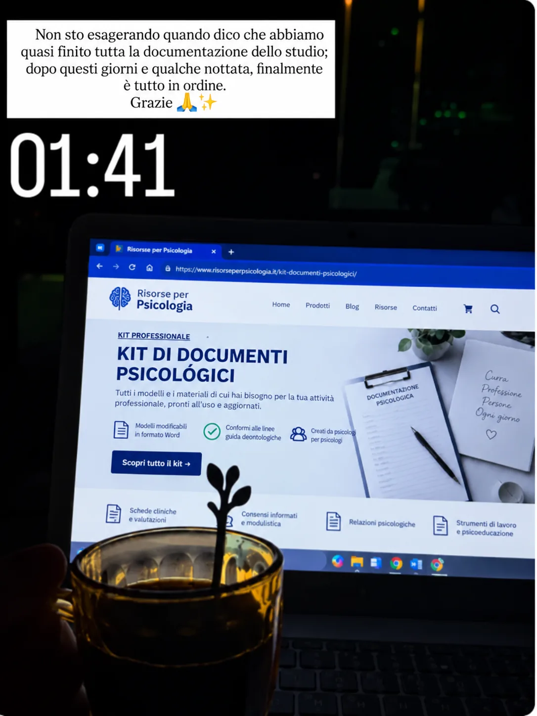 Messaggio di un'acquirente all'1:41 di notte: ha quasi finito tutta la documentazione dello studio